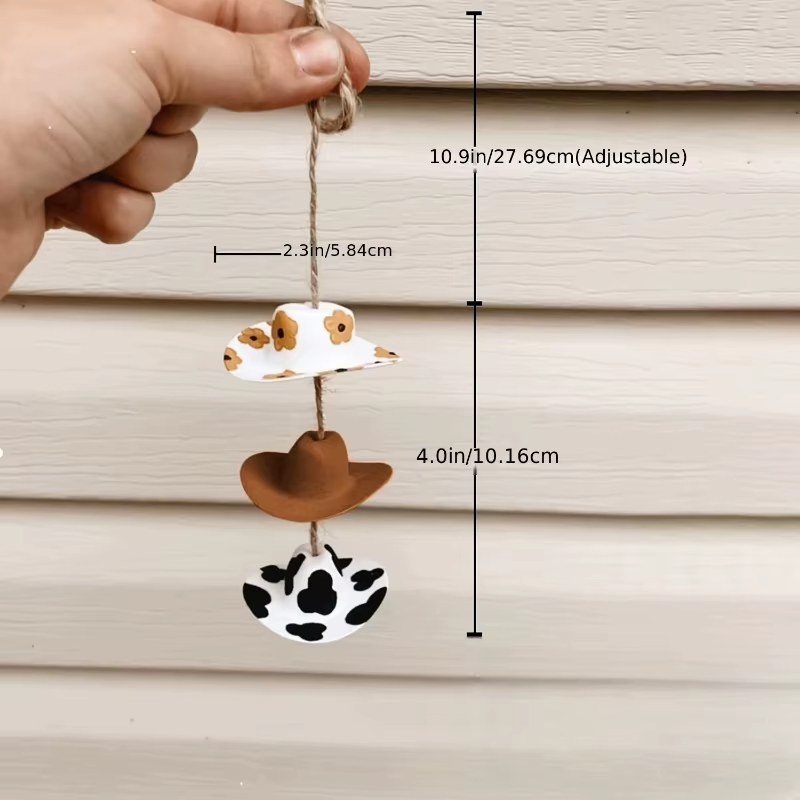 Chapeau de cowboy, pendentif de voiture, accessoire de suspension de rétroviseur, décoration de voiture, pendentif de décoration de mini chapeau