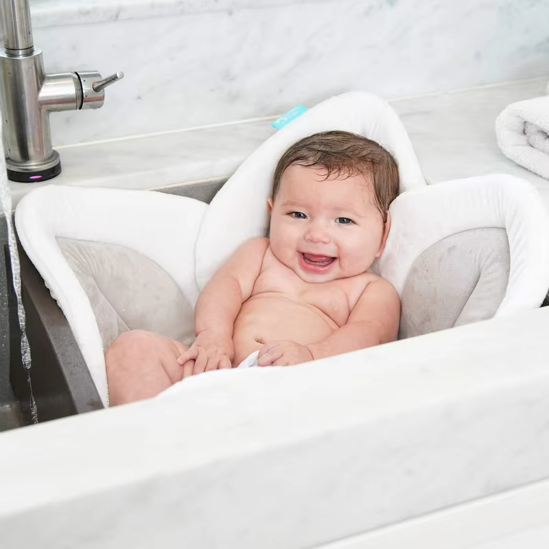 Vente chaude fleur bébé tapis de bain nouveau-né visage lavage coussin bébé baignoire confort tournesol évier siège bébé baignoire siège