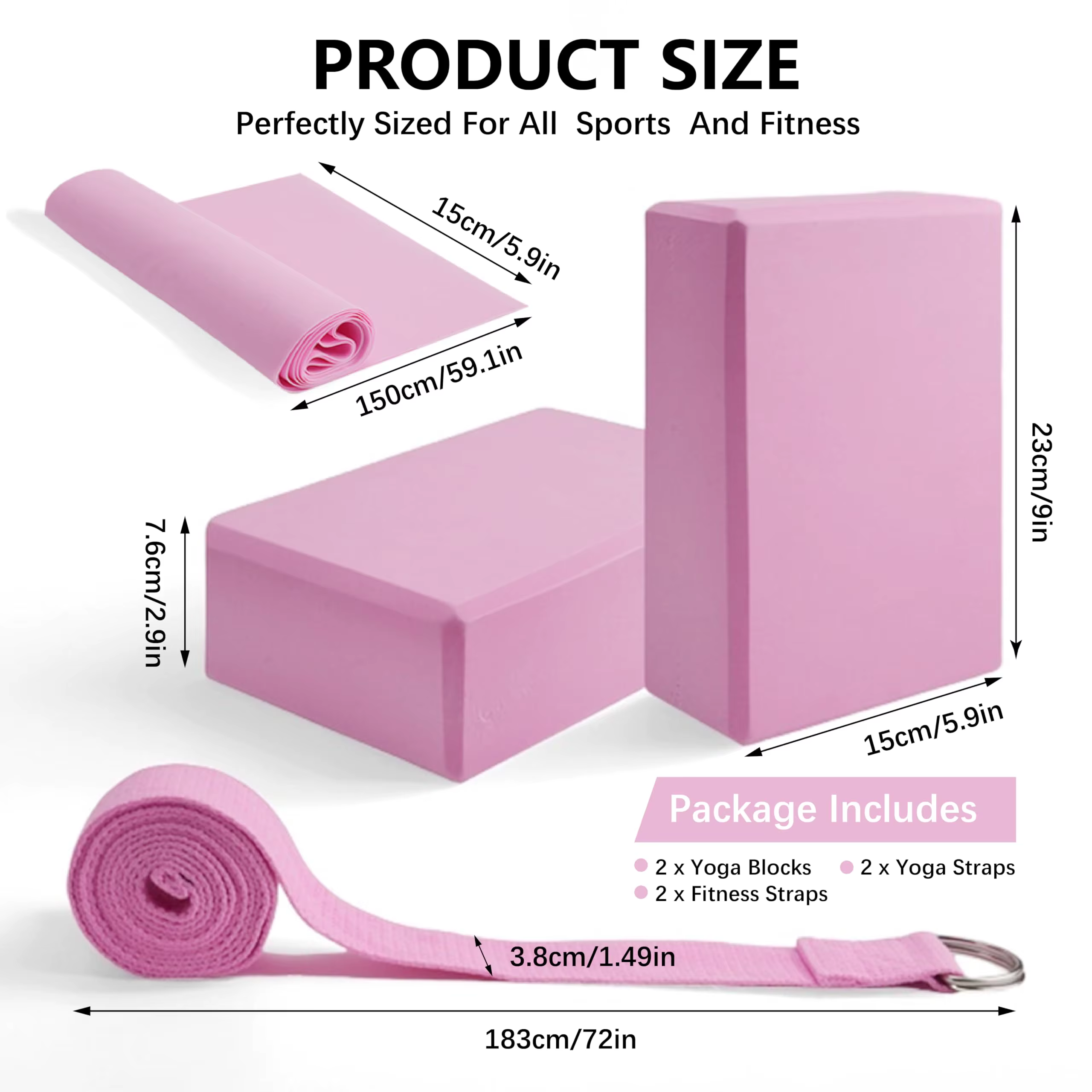 Blocs de yoga, cubes, briques de Pilates, tapis de renforcement, fournitures de yoga sportif, équipement d'exercice à domicile, fitness en EVA