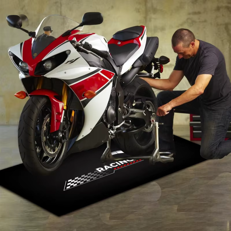 Tapis de sol pour moto VIKAMA Racing, lavable, antidérapant, pour garage, couloir, entrée, chambre à coucher, décoration de la maison