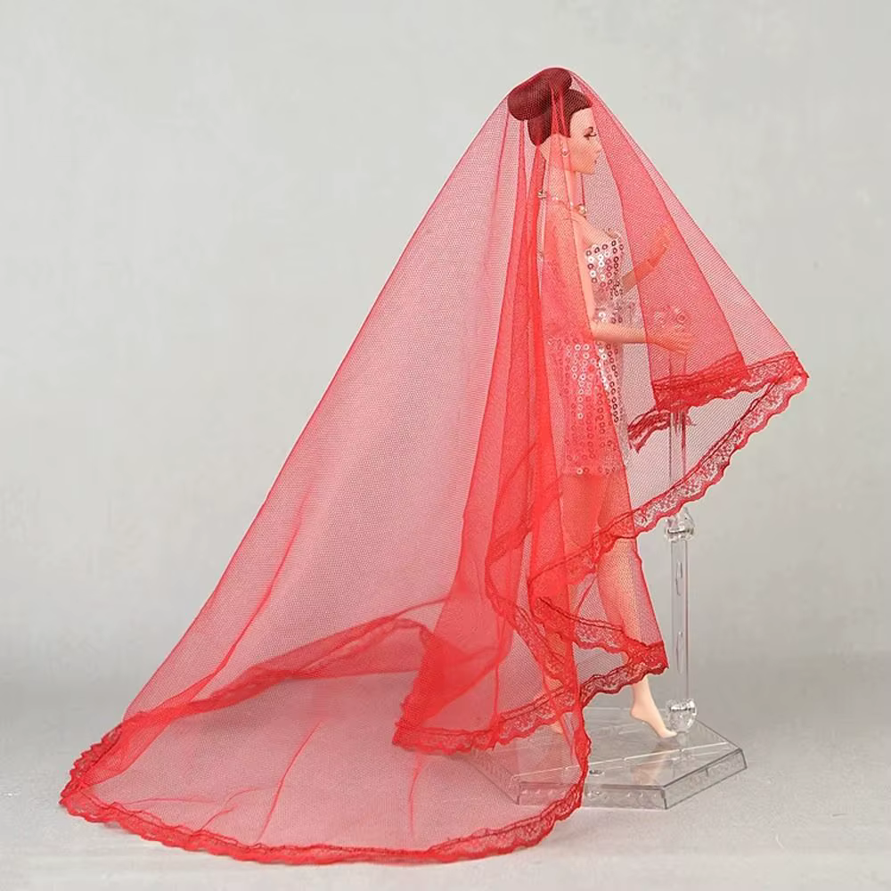Accessoires de poupées, couvre-chef, voile de mariée blanc, voile en dentelle, coiffure longue, voile de mariage, jouets DIY