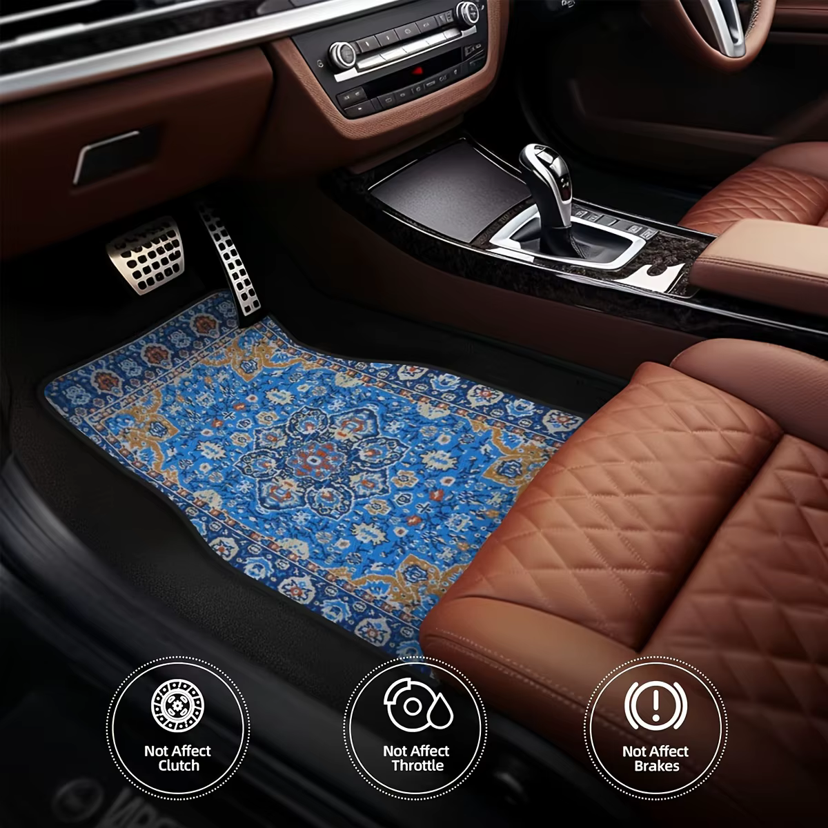 Tapis de sol de voiture 4 pièces élégant anti-taches antidérapant facile à nettoyer universel adapté à tous les véhicules