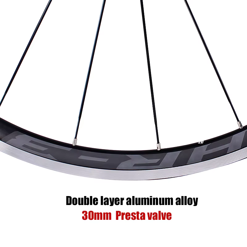 Jeu de roues de vélo de route 700C, 4 roulements, frein à disque, débrayage rapide, alliage d'aluminium double couche, 30 mm