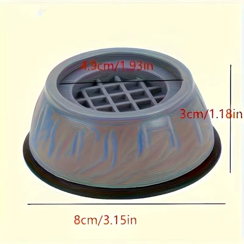 Pads anti-vibrations pour lave-linge, réduisent le bruit, 100% plastique durable, base de support stable avec pieds et roulettes pour tous les appareils.