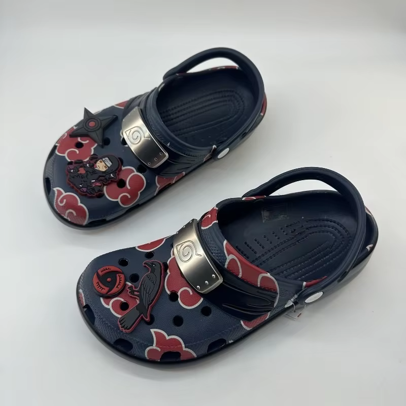 Nouvelles pantoufles d'été Naruto Uchiha Itachi, motif de dessin animé créatif, à la mode, imperméables, respirantes et légères