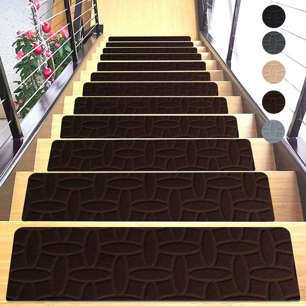 Nouveau tapis d'escalier auto-adhésif antidérapant 76x20cm, tapis de marche d'escalier, tapis de sécurité souple à rayures, tapis de porte, décoration intérieure