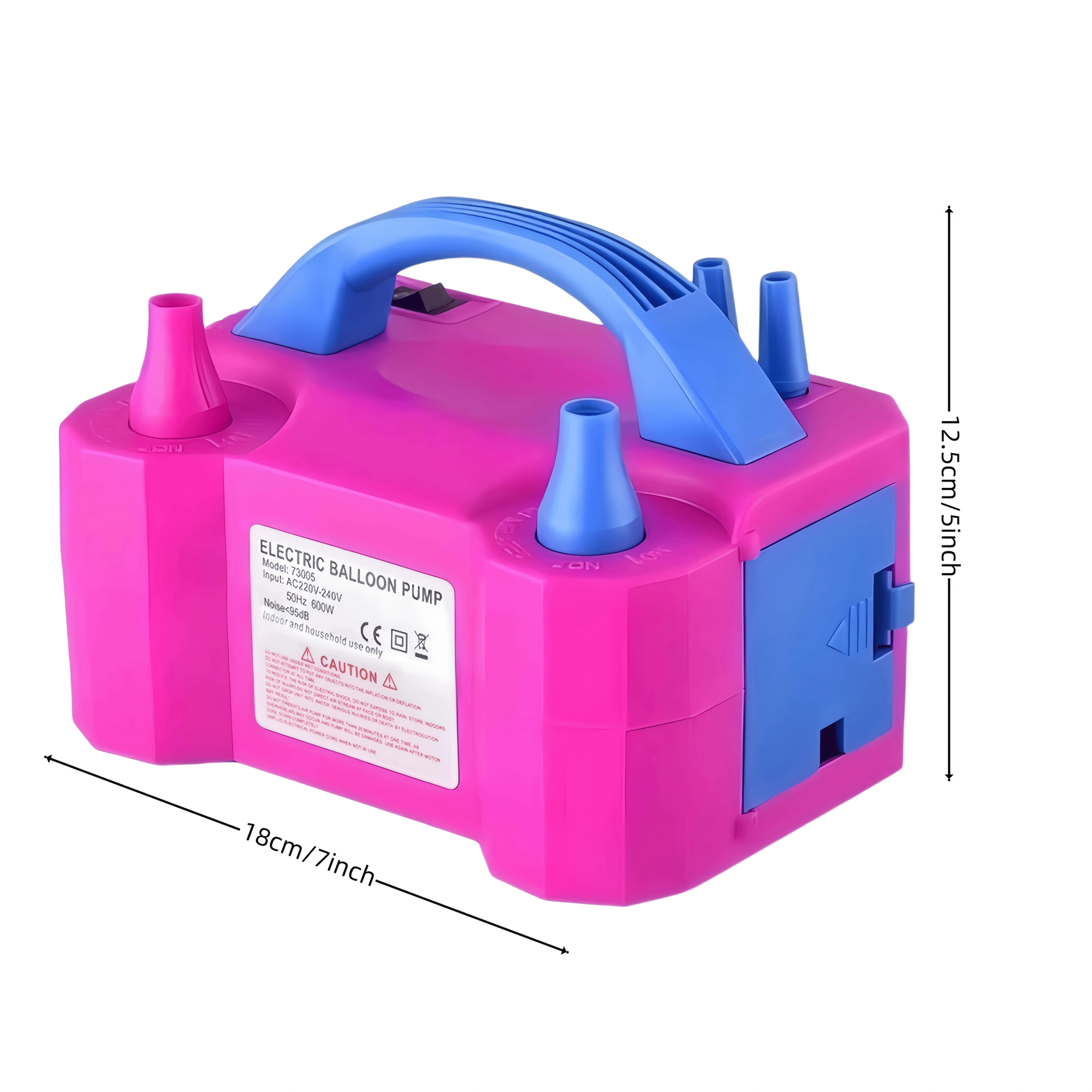 Pompe à ballons électrique, souffleur de ballons électrique portable, pompe à air pour ballons, double buse, 600W, gonfleur de ballons pour fête