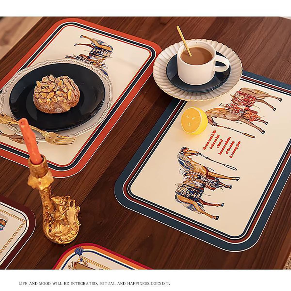 Polymères de table alimentaires occidentaux, style européen, luxe, isolation thermique, non ald, étanche, résistant à l'huile, PU, ménage, restaurant