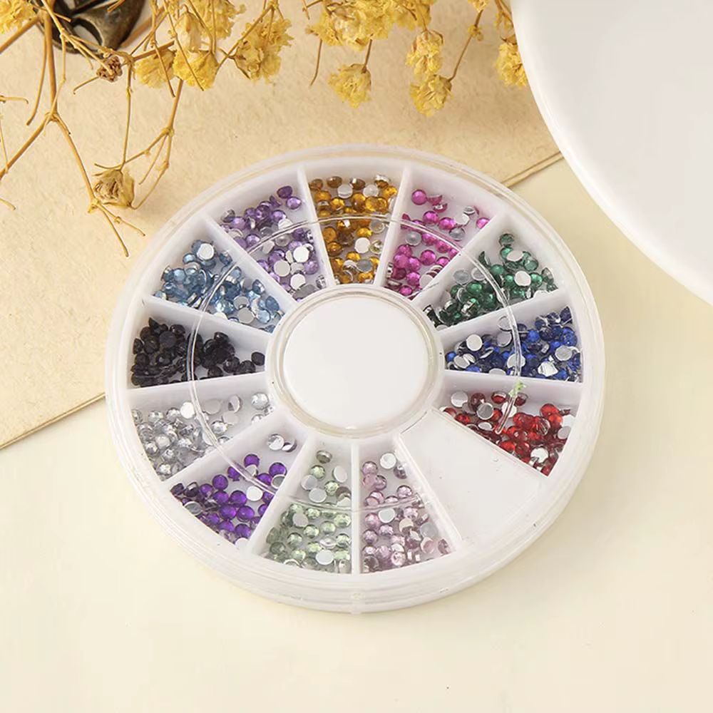 Accessoires de manucure à dos plat, breloques pour ongles, cristal, strass, diamant, décoration d'ongles, ensemble de bijoux pour ongles
