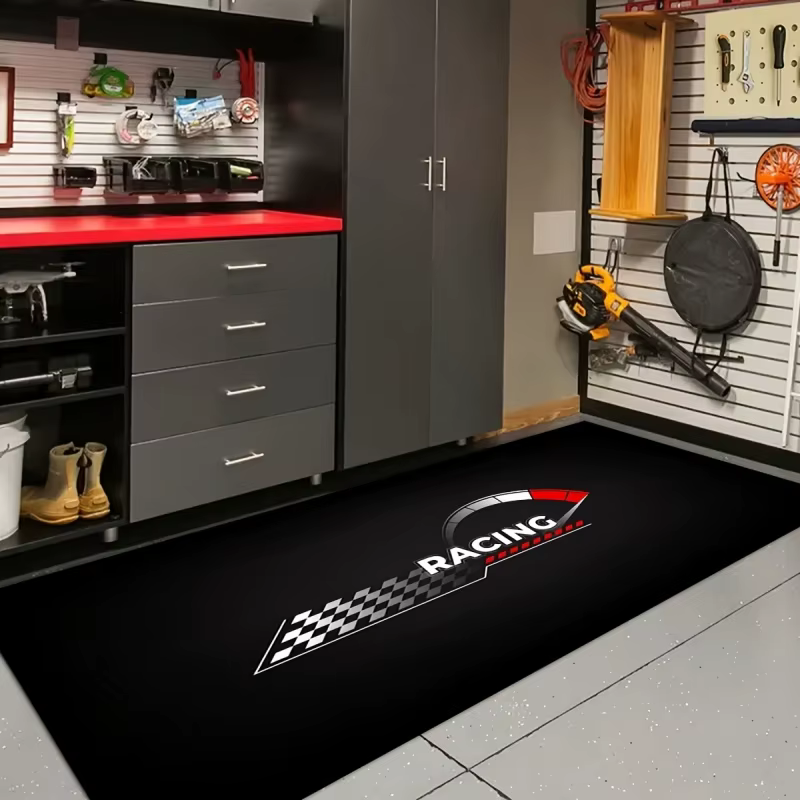 Tapis de sol pour moto VIKAMA Racing, lavable, antidérapant, pour garage, couloir, entrée, chambre à coucher, décoration de la maison