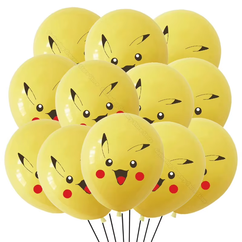 12 pièces dessin animé Pikachu Latex Ballon fête d'anniversaire décoration fournitures bébé cadeaux enfants faveur dessin animé Pokemon Ballon bricolage jouets