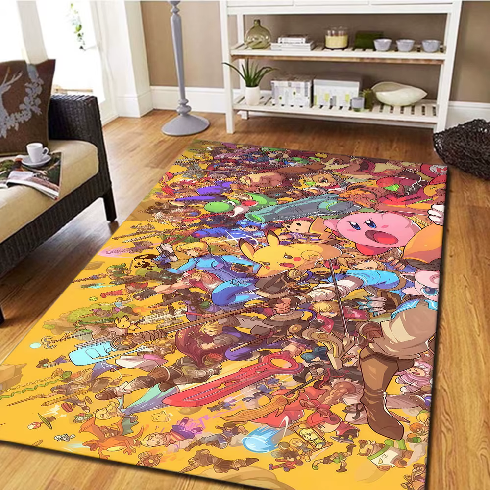 Tapis imprimé Pokemon pour la décoration de la maison, cadeau d'anniversaire, cadeaux d'halloween HE35