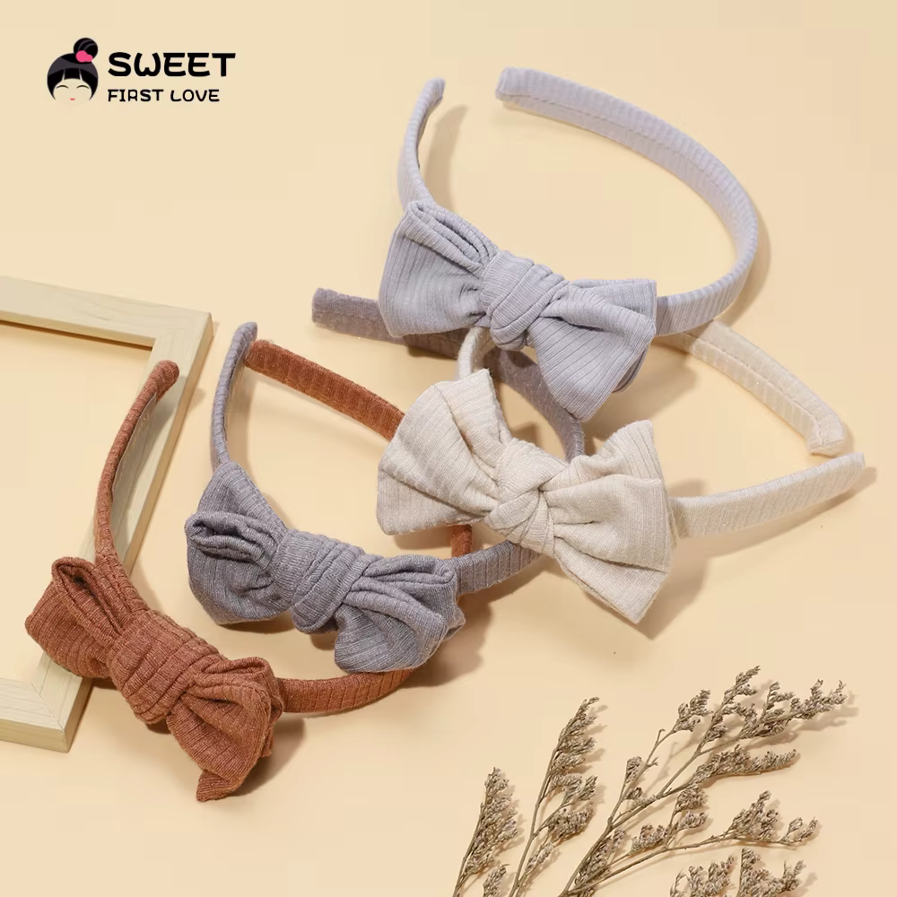Accessoires pour nouveau-nés, enfants en bas âge, bébé fille et garçon, bandeau de couleur unie, cerceau pour cheveux, nœud atmosphérique Simple, accessoires pour cheveux