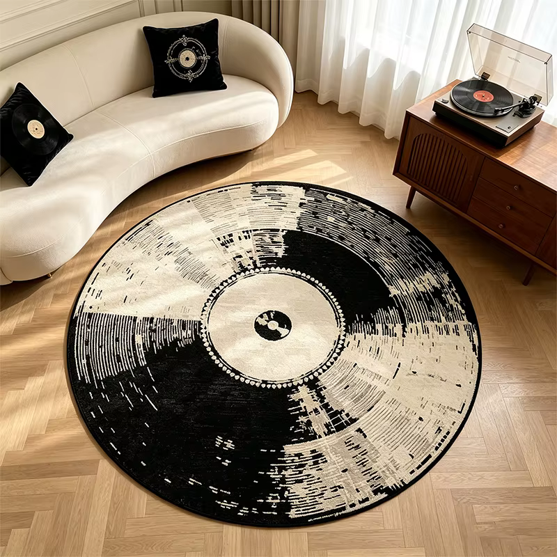 Tapis de salon rond antidérapant