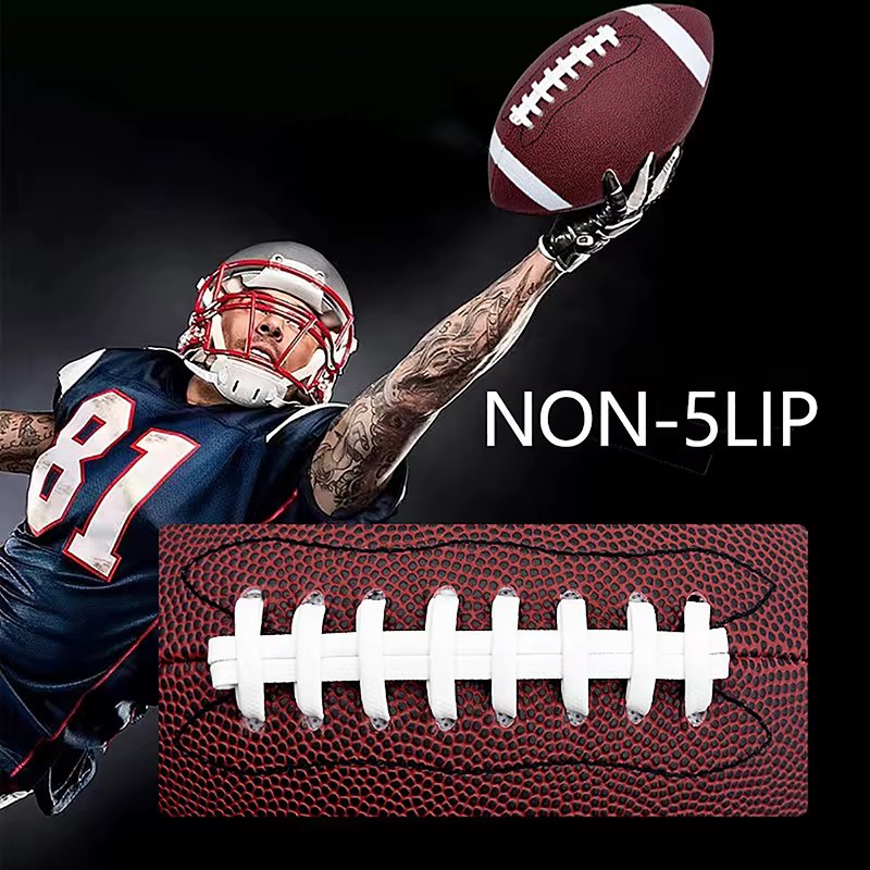 Ballon gonflable de rugby en PVC écologique, football américain, ballon en cuir pour enfants, fournitures de sport d'intérieur et d'extérieur, 21cm, 8.5 po, 16p