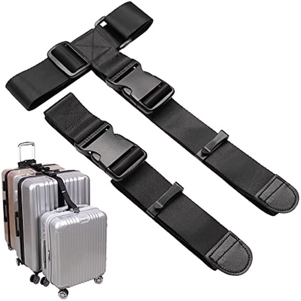 Sangles de bagages sangles d'emballage réglables accessoires de fixation de voyage pour connecter vos trois bagages ensemble