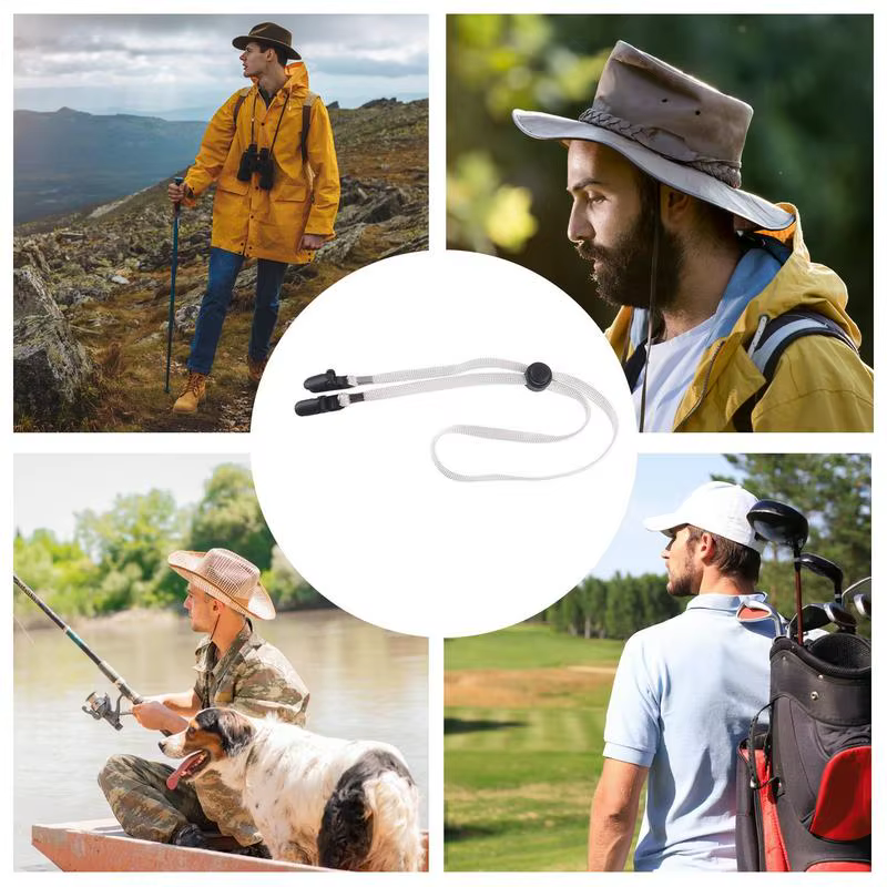 Clips de chapeau, retenue de casquette avec sangle Durable, Clips de sécurité pour le golf, la pêche, la navigation de plaisance, la voile, Clip coupe-vent réglable