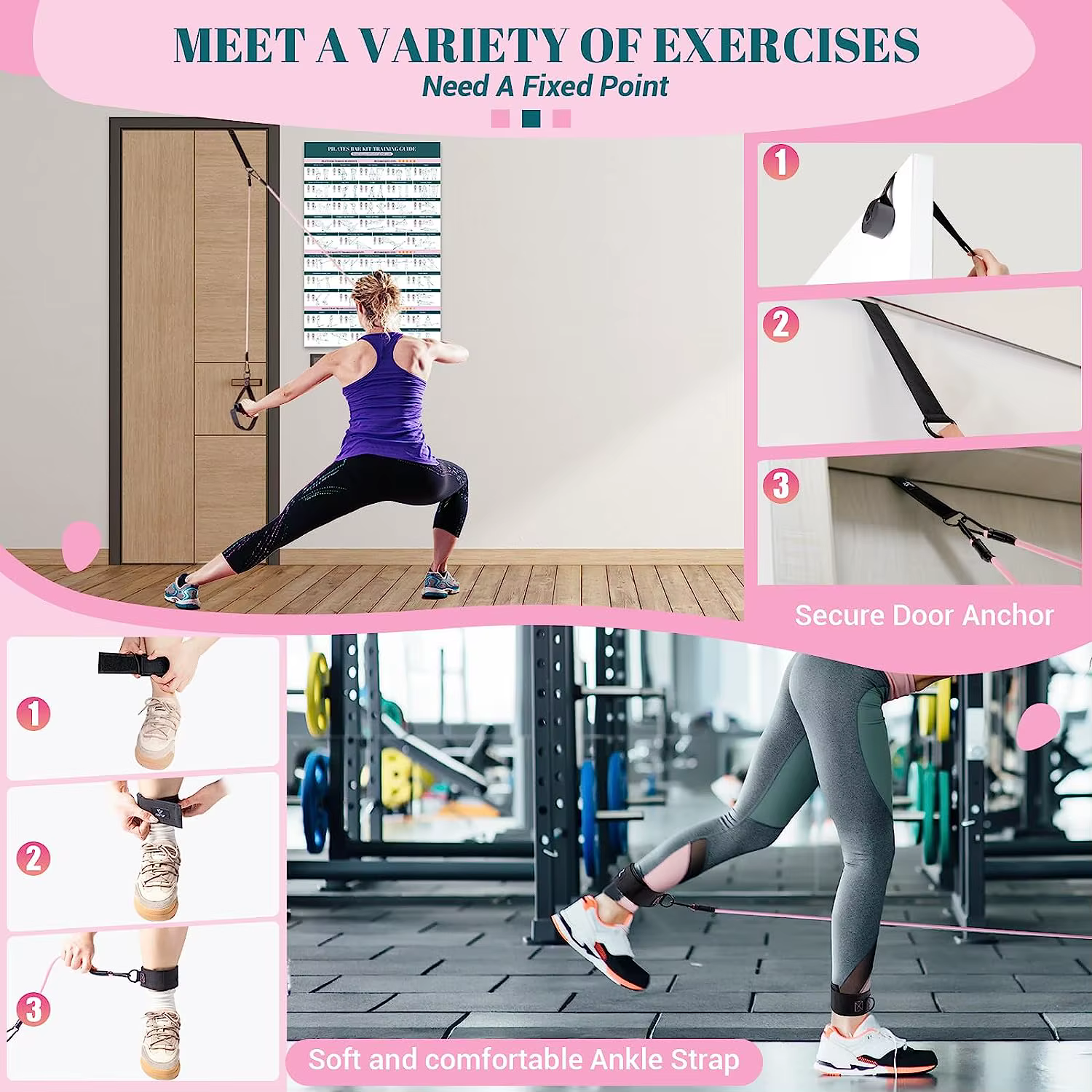 Kit de barre de Pilates avec bandes de résistance