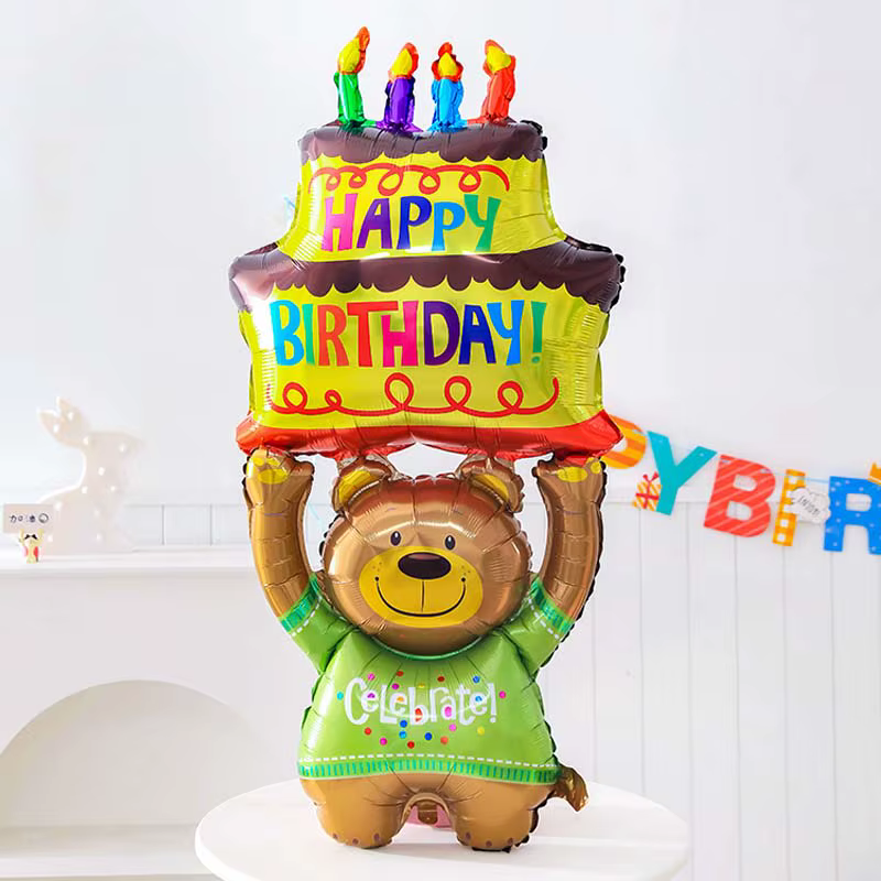 1 ballon ours d'anniversaire, ballon de fête, ballon d'anniversaire, décoration de fête, adapté aux fêtes d'anniversaire, aux anniversaires, aux carnavals et aux rassemblements festifs