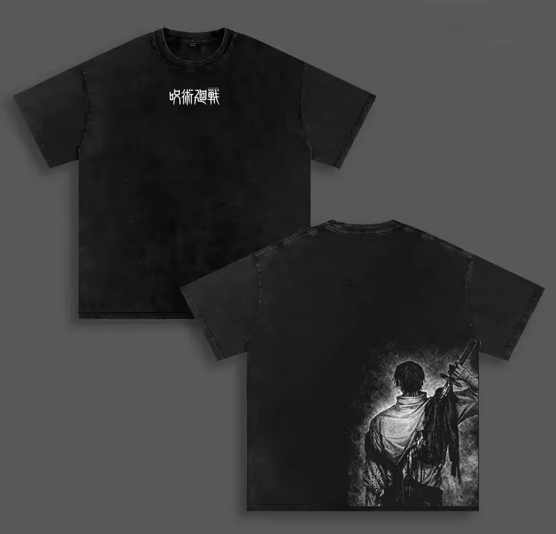T-shirt décontracté Y2K en coton délavé à manches courtes pour homme
