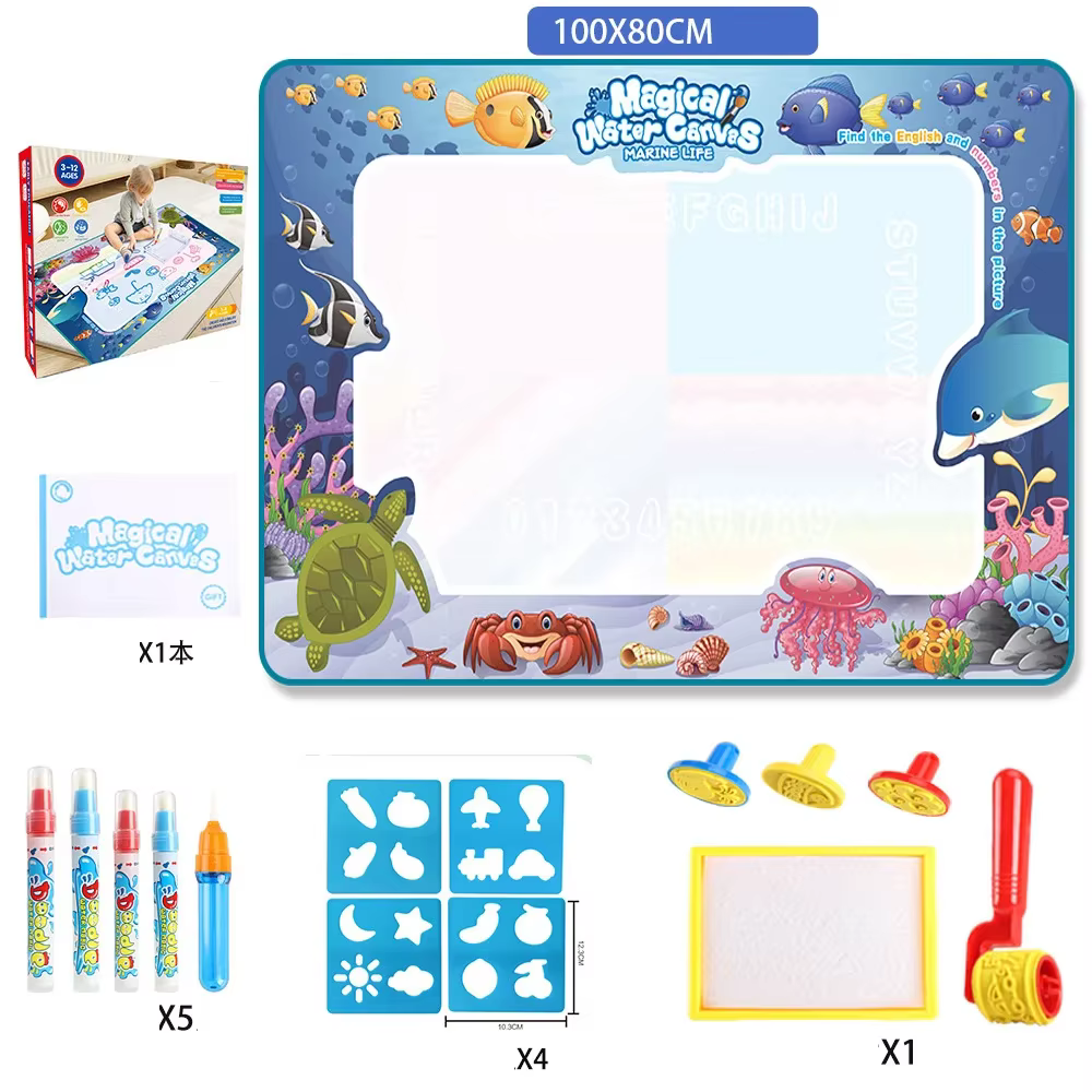 Tapis de dessin à l'eau magique, coloriage et gribouillage avec stylos magiques réutilisables, tableau de peinture Montessori, jouets éducatifs, cadeaux pour enfants