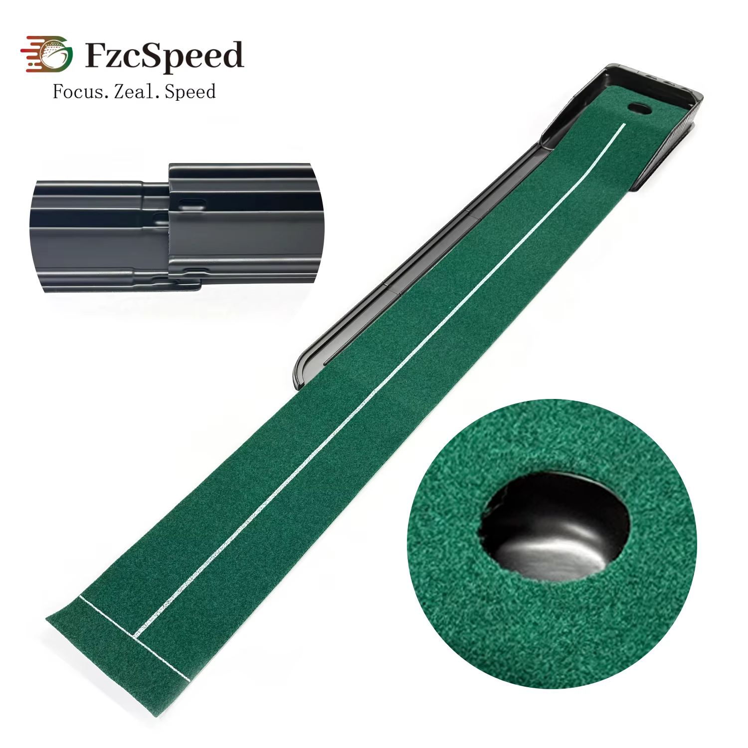 Tapis de putting de golf, tapis de putting avec retour automatique de balle pour l'entraînement au putter, outils d'entraînement intérieur/extérieur, aides à l'entraînement de golf