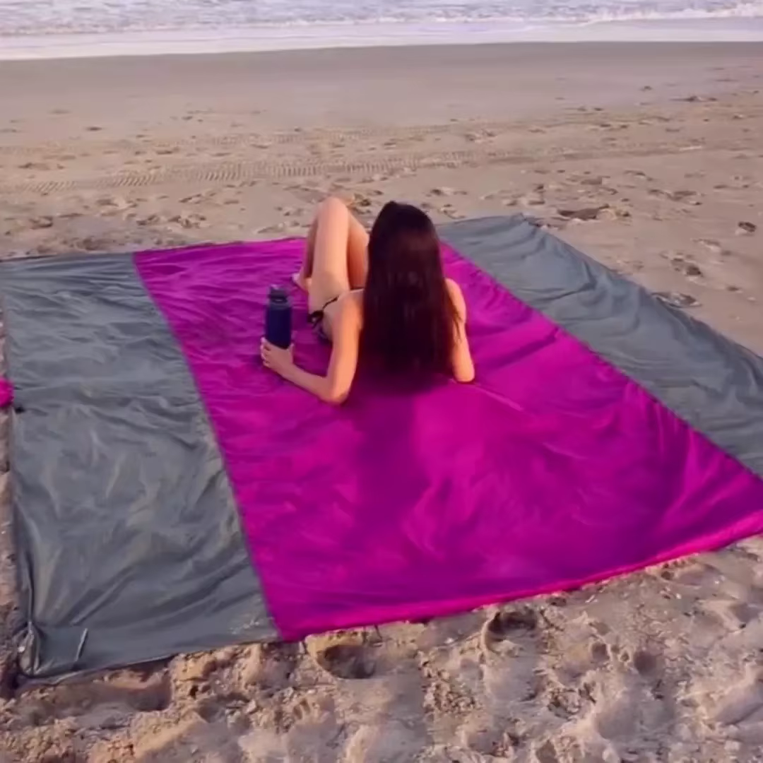2025 mode sans sable serviettes de plage tapis Anti sable tapis de plage imperméable couverture de plage surdimensionné poche pique-nique Camping tapis coupe-vent