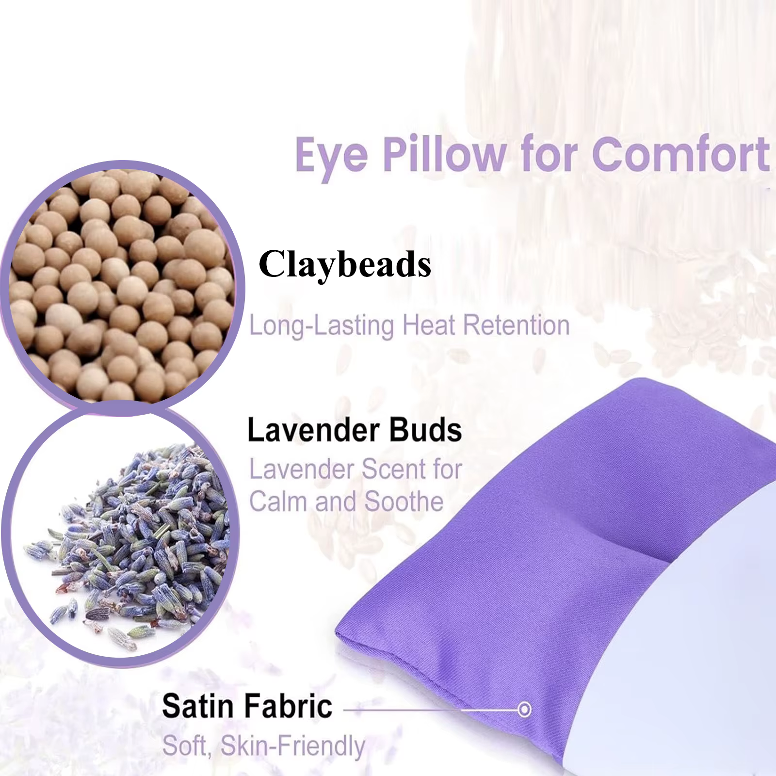 Oreillers pour les yeux lavande pour la relaxation