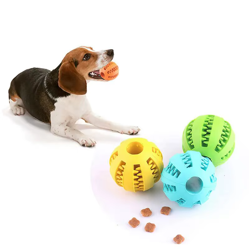 Balle de jouet pour chien, boule de jouet non toxique résistante aux morsures pour chiens de compagnie, chiot chat, mangeoire de friandises pour animaux de compagnie, boule de nettoyage des dents à mâ