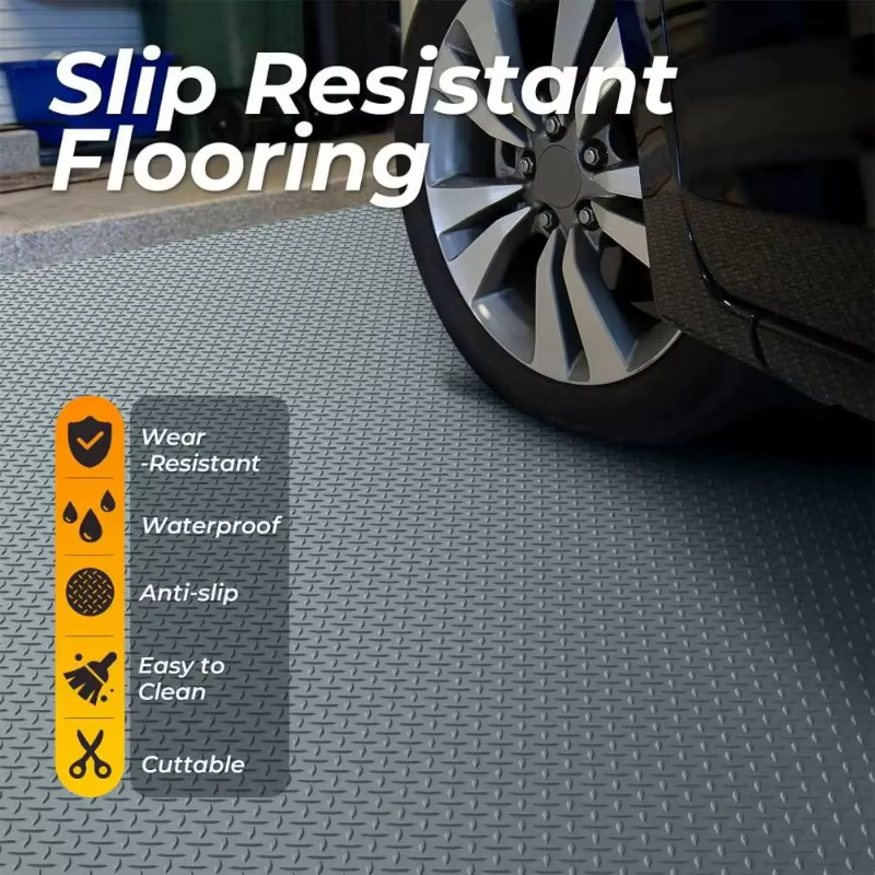 Tapis de sol épais antidérapant texturé pour garage, rouleau de sol en PVC pour garage pour la protection du dessous de caisse