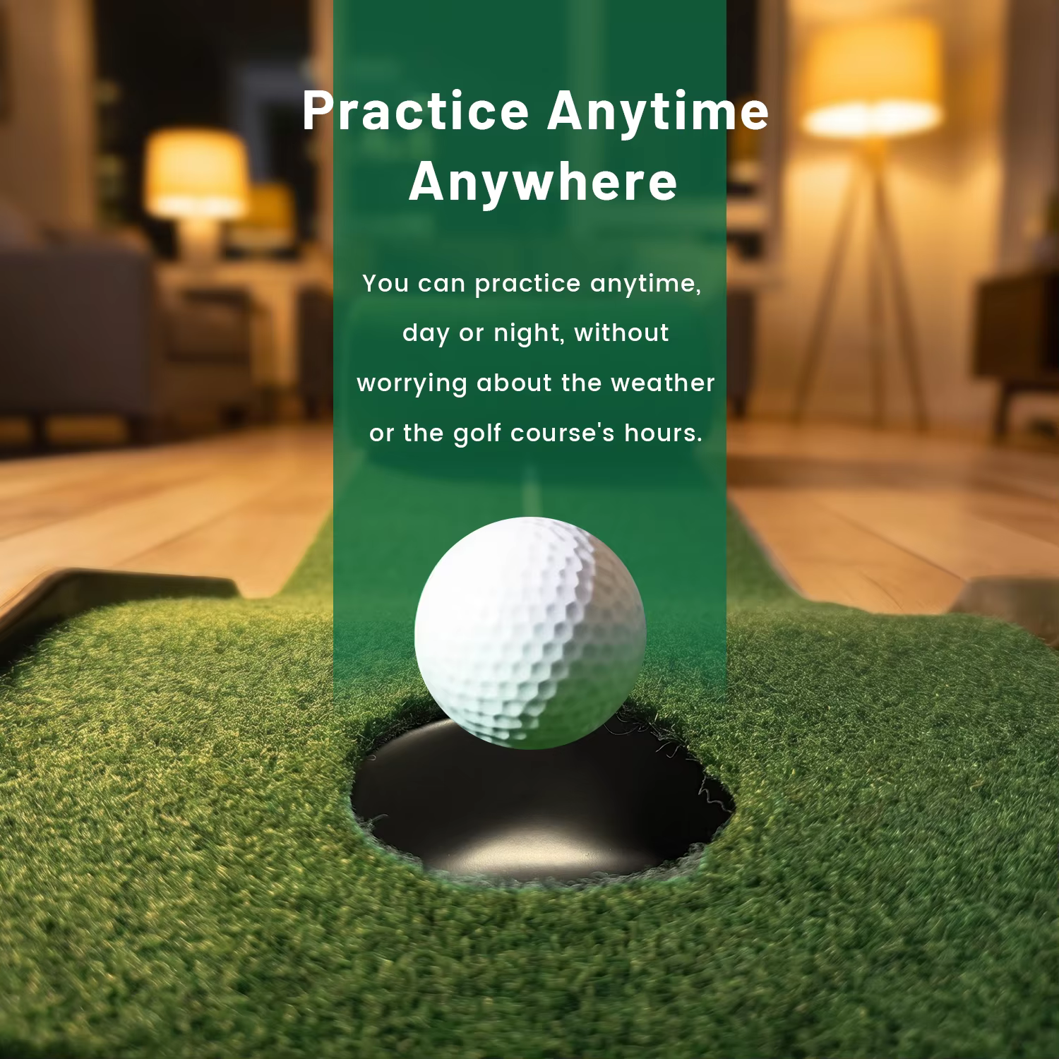 Tapis de putting de golf, tapis de putting avec retour automatique de balle pour l'entraînement au putter, outils d'entraînement intérieur/extérieur, aides à l'entraînement de golf
