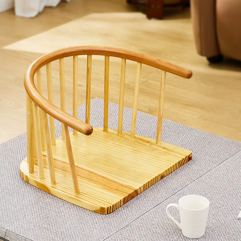 Siège de méditation Zen japonais sans accoudoirs en bois massif