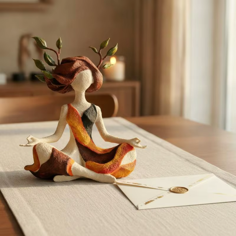 Figurine de méditation en résine de style moderne