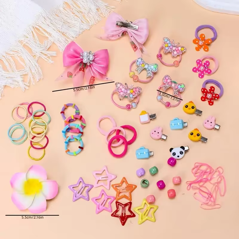 500/551 pièces d'un ensemble d'accessoires pour cheveux pour fille Saint Valentin sur le thème rose. Convient aux occasions festives.