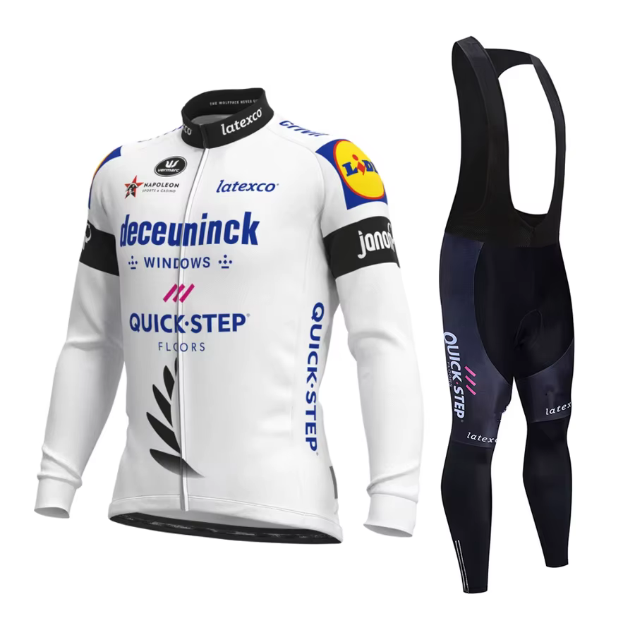 2025 QUICK STEP Pro Maillot de cyclisme ensemble à manches longues vtt vélo vêtements porter