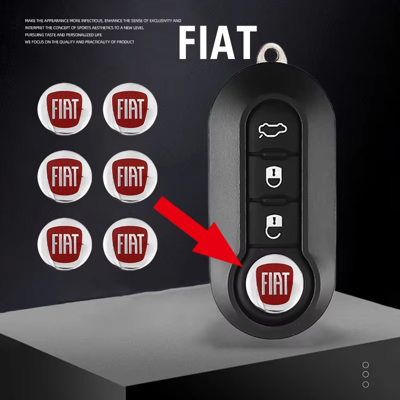 Autocollants de clé intelligente de voiture Fiat, Logo en métal, accessoires pour FIAT 500 Ducato Panda Grande Punto Tipo Abarth Pulse Strada 500L
