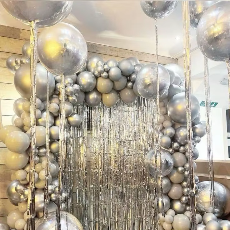 12 pièces ballons ronds en aluminium argenté 22 "15" 10 "4D ballons en Mylar ballon en feuille d'argent métallique pour décor de remise de diplôme d'anniversaire