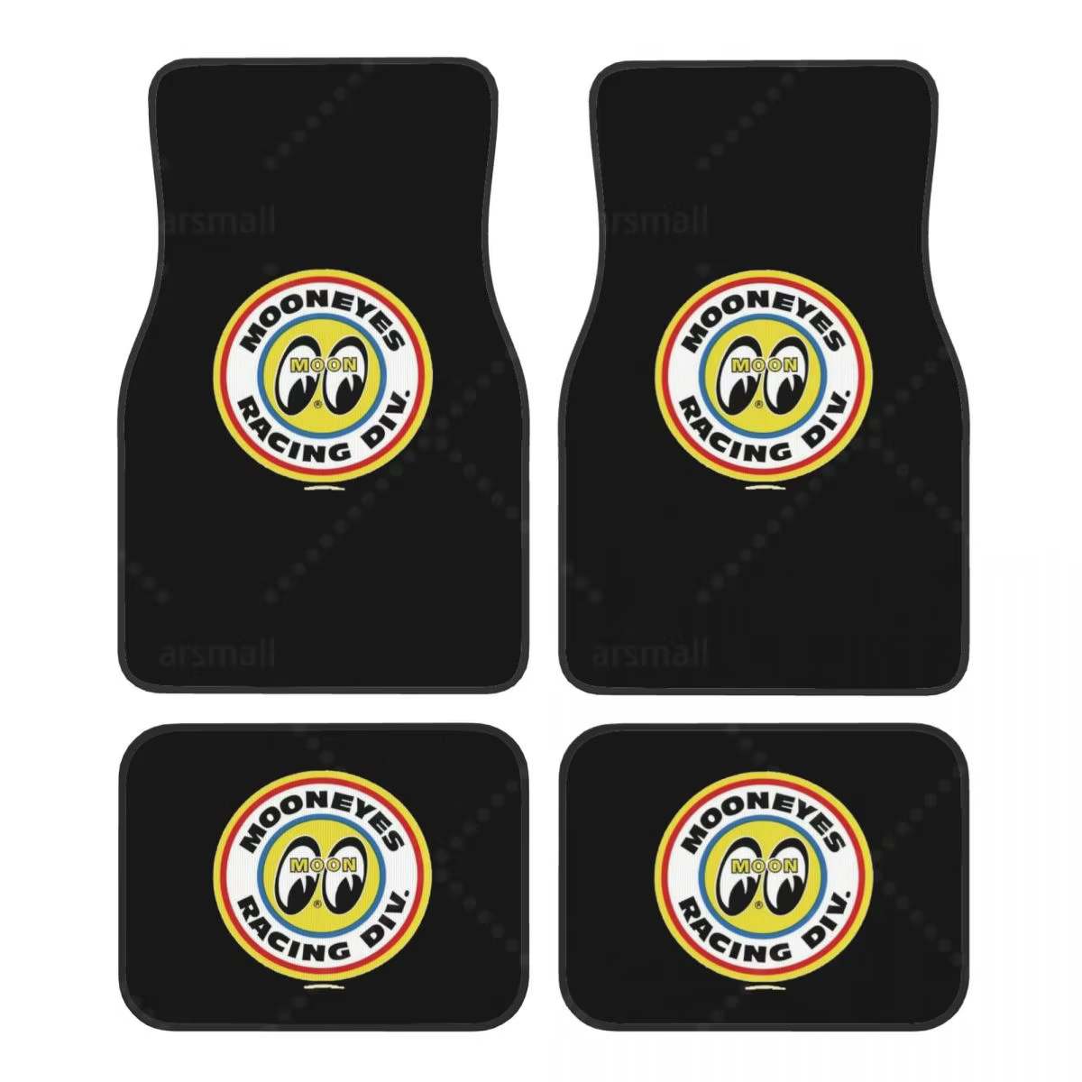 JDM Moon Eyess – tapis de sol en caoutchouc pour moto, voiture de course, robuste, avant et arrière, Protection du sol, convient à la plupart des véhicules