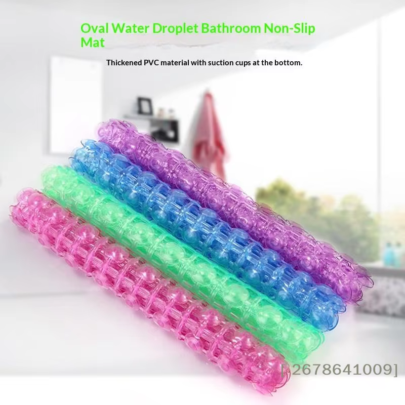 ⚑ Tapis de bain antidérapant, tapis de douche en PVC avec ventouses puissantes, non toxique, résistant à la moisissure, pour la sécurité de la salle de bain et le massage des pieds