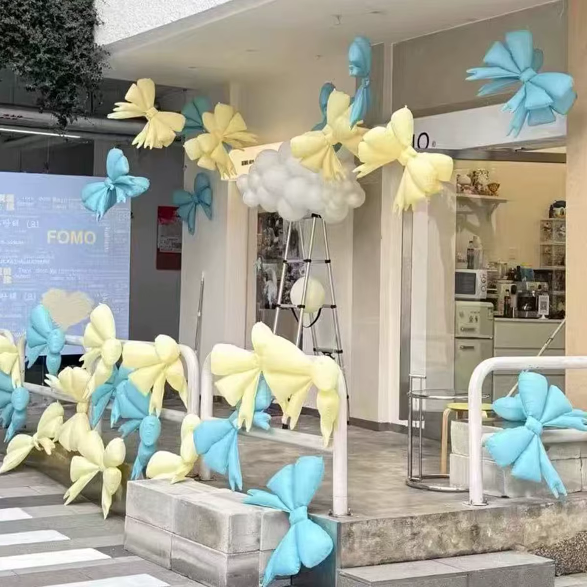 Ballons à nœud papillon Macaron rose bleu jaune 78cm, 3 pièces, ballon à hélium, décoration de fête d'anniversaire et de mariage, décoration Photo