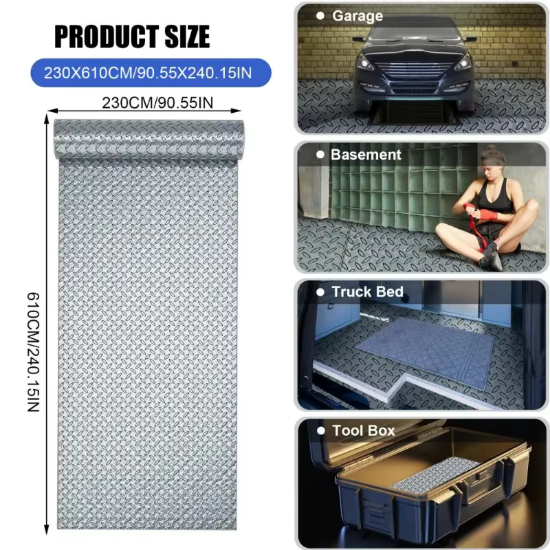 Tapis de sol épais antidérapant texturé pour garage, rouleau de sol en PVC pour garage pour la protection du dessous de caisse