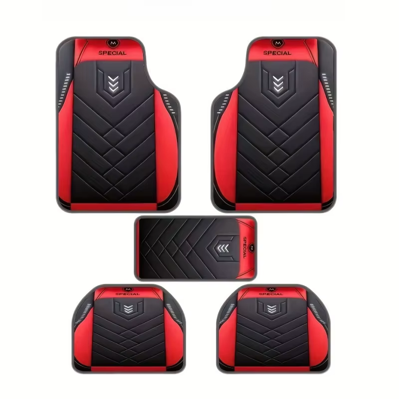 Tapis de sol de voiture 5 pièces-tapis de sol anti-salissure et résistant à l'usure, adapté à la plupart des véhicules, polyester durable, convient pour un usage domestique et en voiture