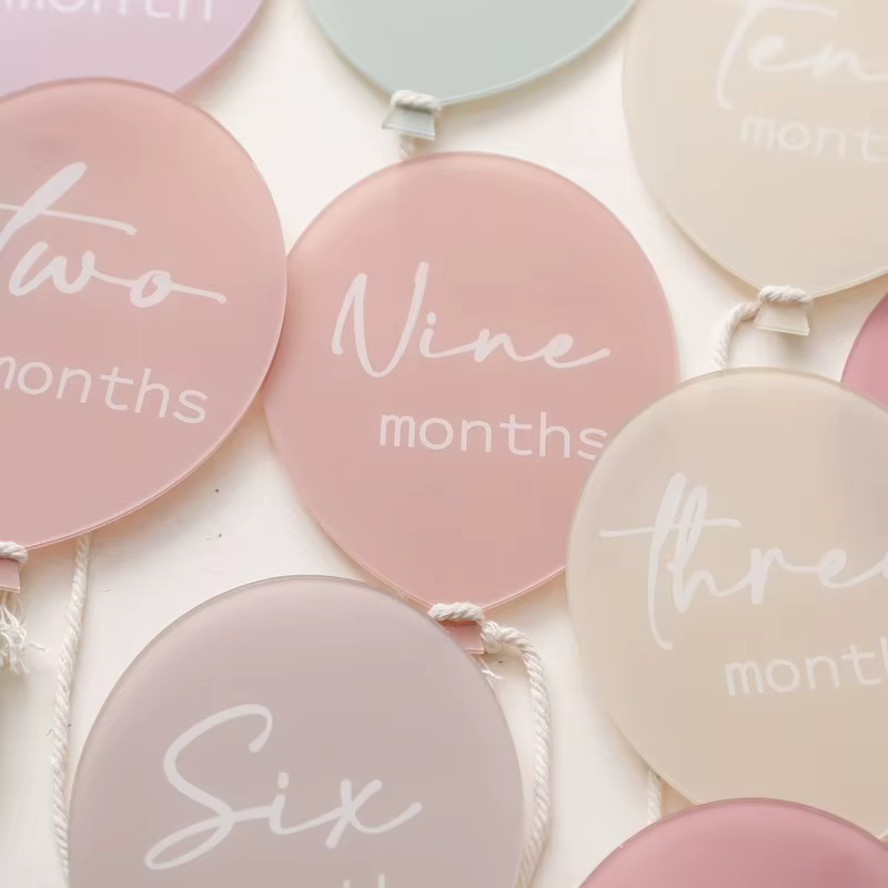 Ballons en acrylique pour nouveau-né, accessoires de photographie, cadeau de naissance pour bébé, 13 documents, cadeaux d'anniversaire