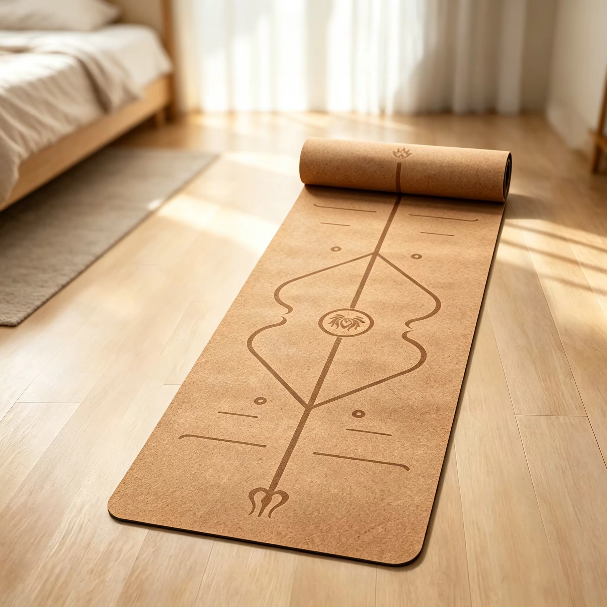 Tapis de yoga en liège naturel TPE