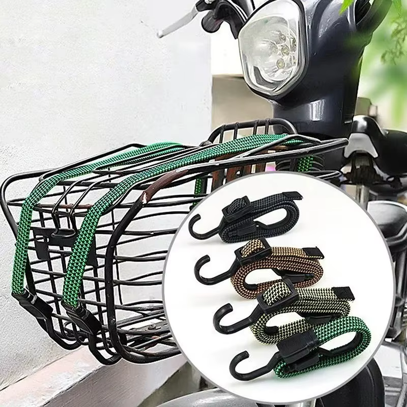 Sangle de bagage élastique en caoutchouc, 5 tailles, bande en caoutchouc, corde de transport de voiture, crochet de sangle fixe, accessoires automobiles