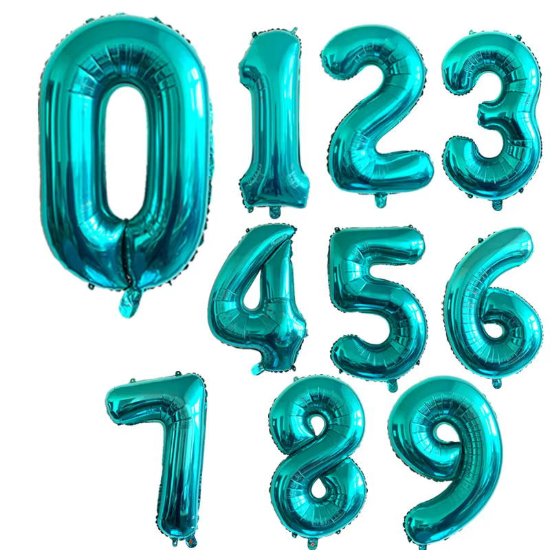 Ballon multicolore à grands chiffres 32 pouces 0-9, boule d'anniversaire rose et bleue, ballons pour enterrement de vie de jeune fille, décoration de fête d'anniversaire