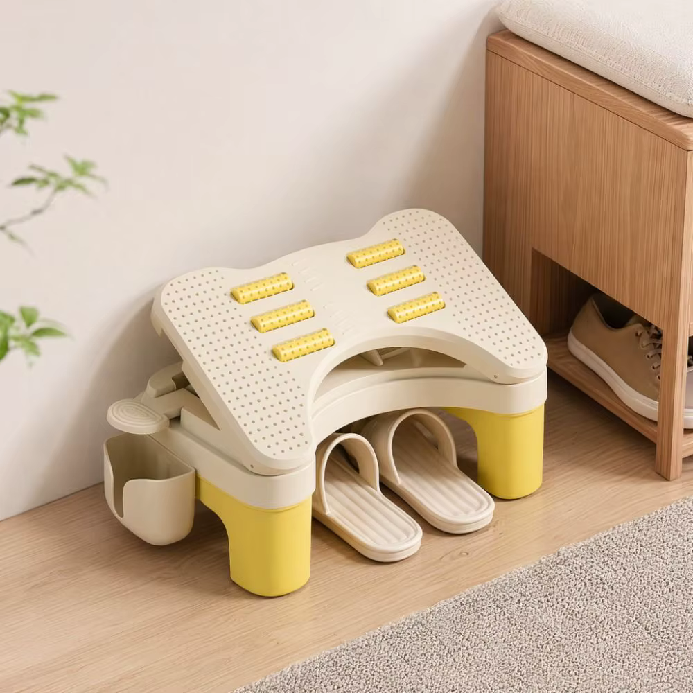 Repose-pieds ergonomique sous le bureau, base antidérapante, 6 niveaux, repose-jambes creux et confortable pour bureau d'ordinateur