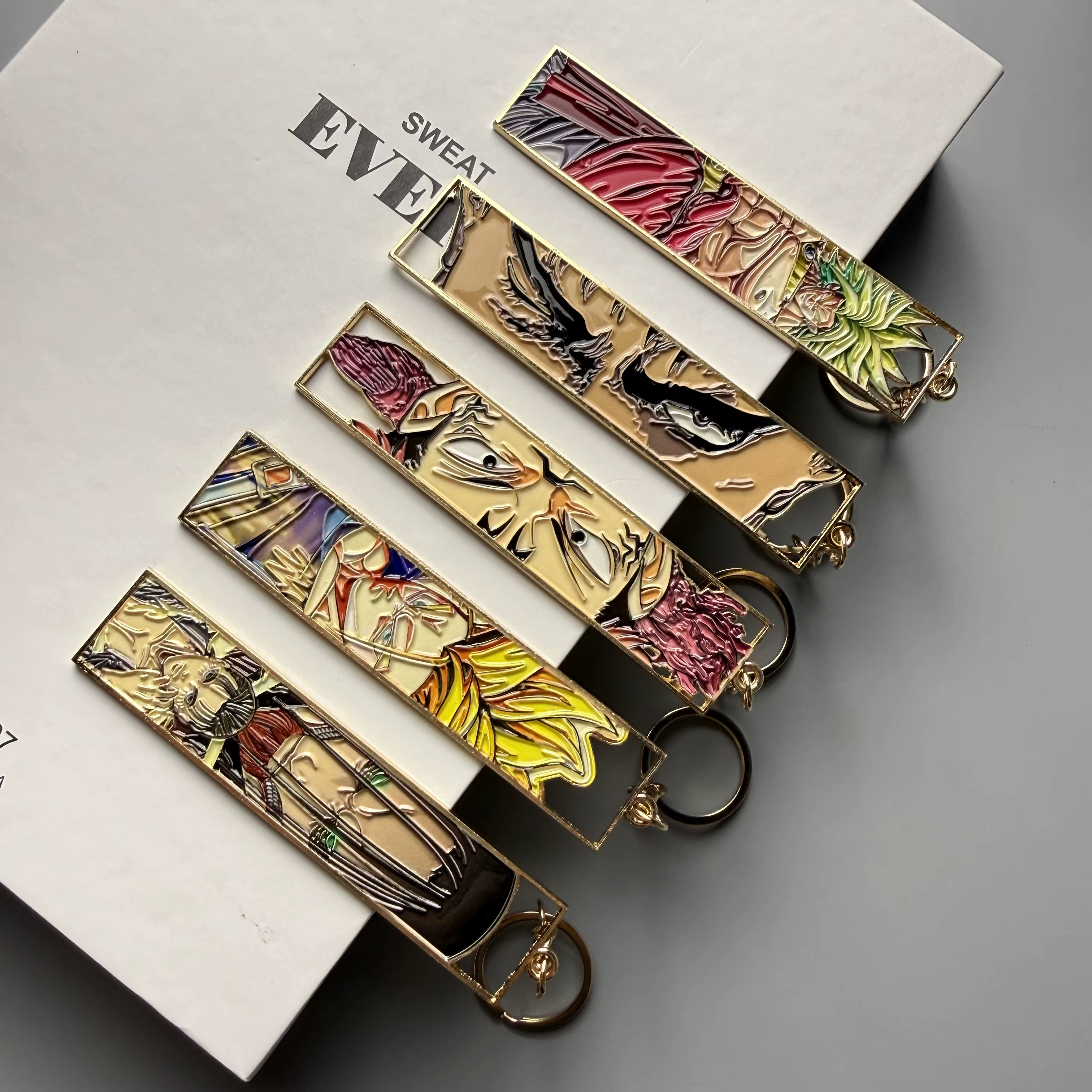 Anime métal évider porte-clés mignon Jet Manga broderie mode porte-clés bijoux accessoire porte-clés cadeau Fans d'anime