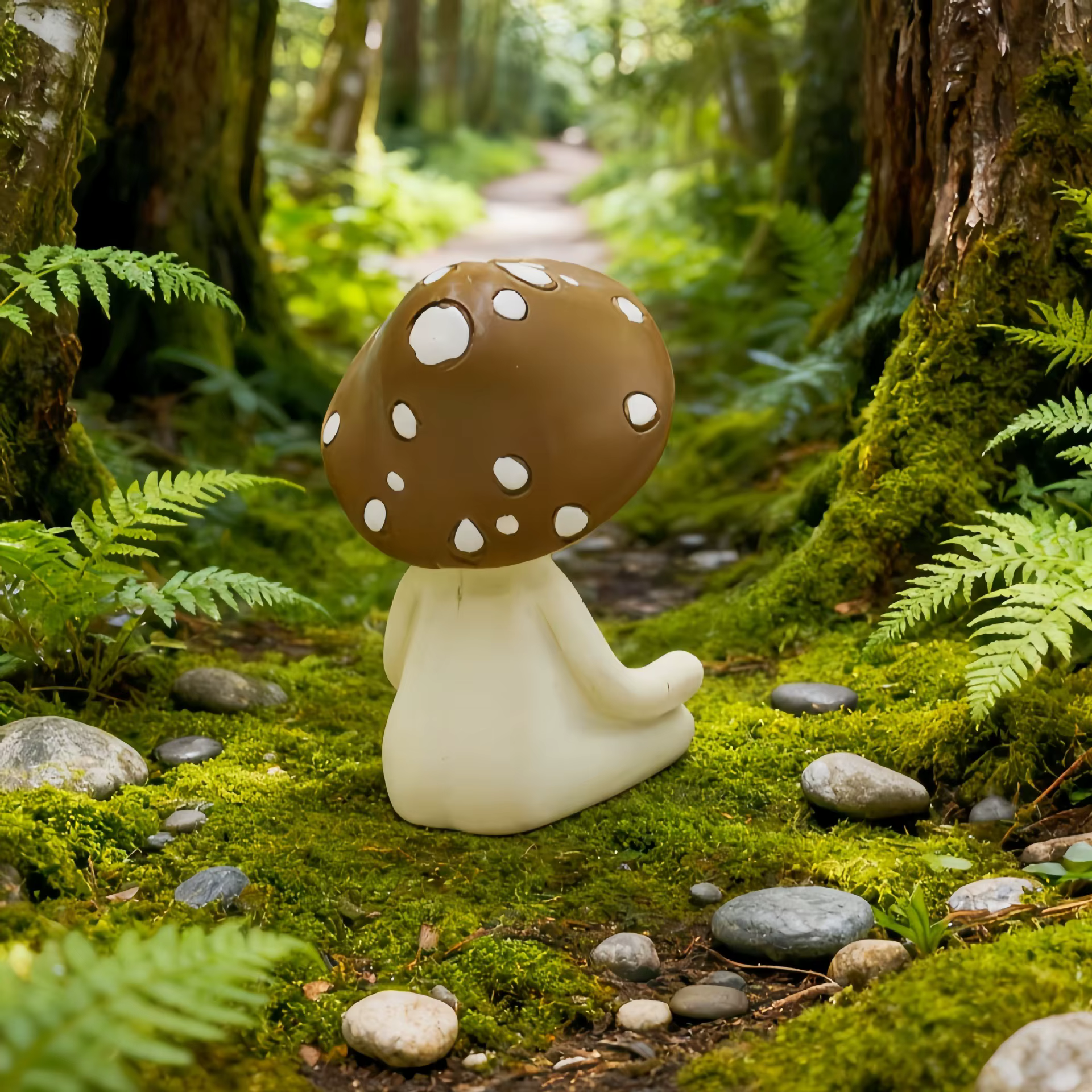 Ornement en résine en forme de champignon pour la méditation