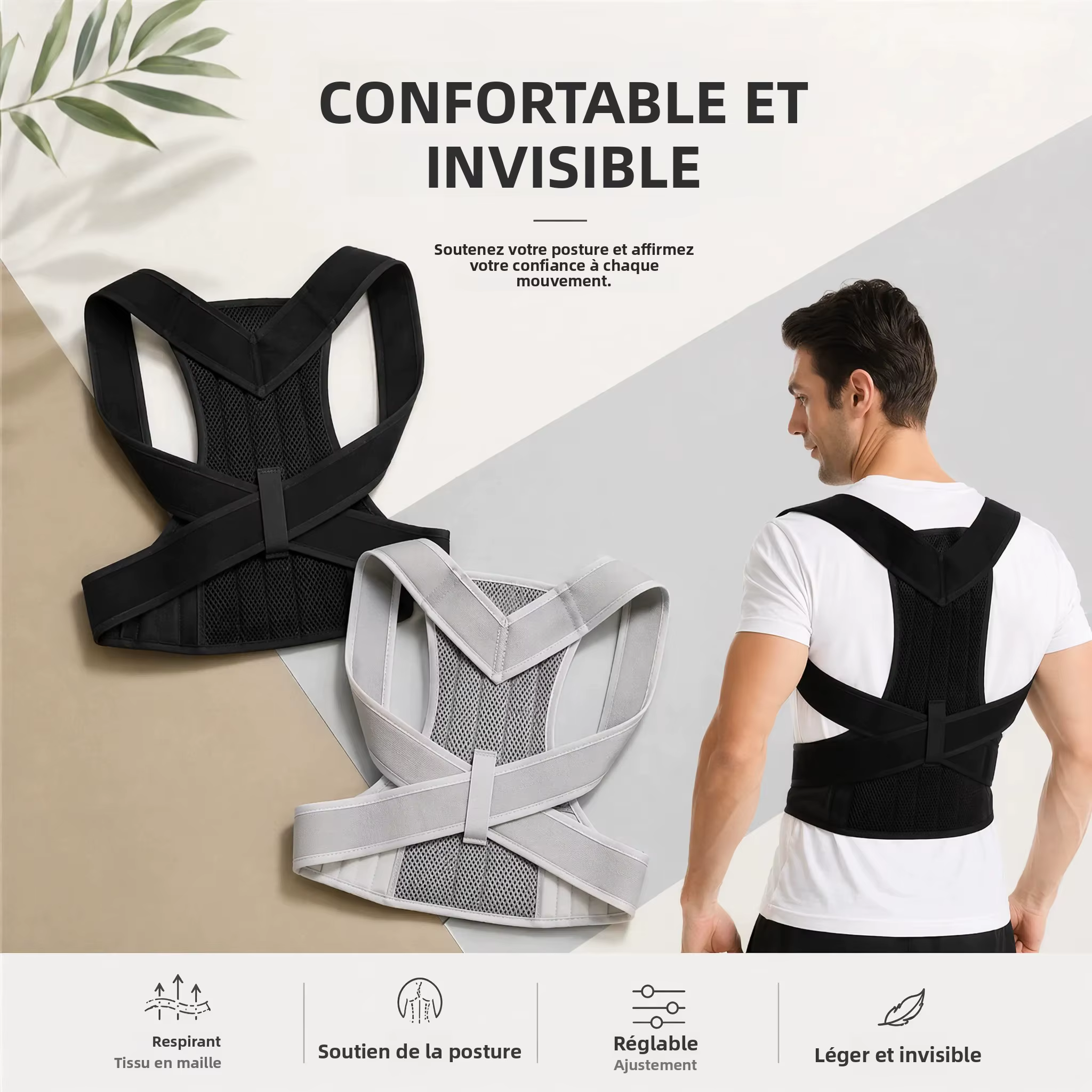 Nouvelle conception de ceinture dorsale pour corriger la posture